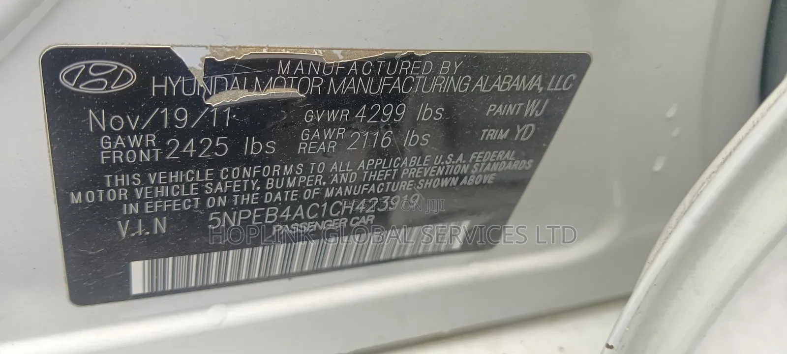 Hyundai Sonata SE 2.0T Sedan FWD (2.0L 4cyl 6A) 2011 White