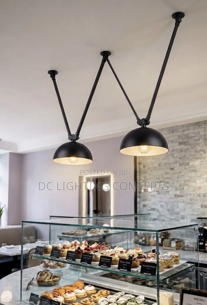 Double Black Iron Matte Finish Pendant Chandelier for Dining Room.