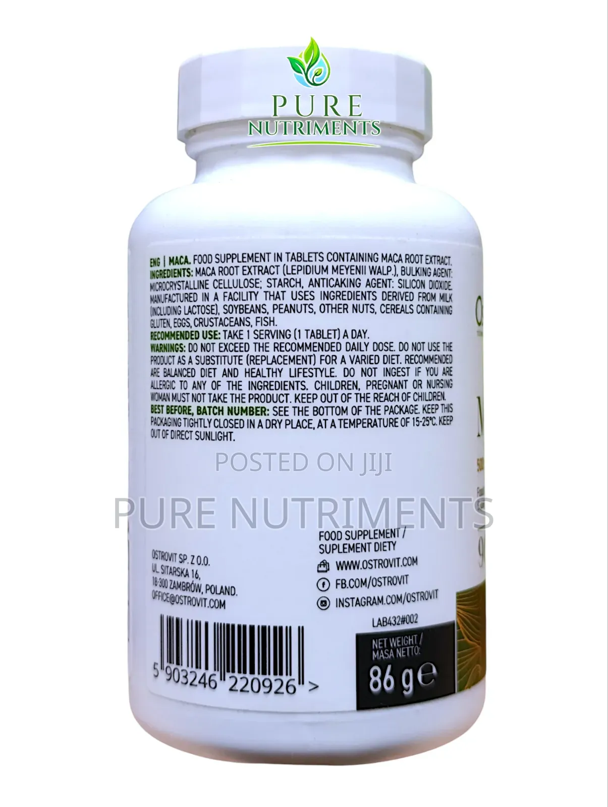 Ostrovit Maca 500mg 90 Capsules_ Sexual Health