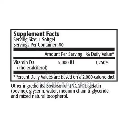 Vitamin D 5000 Iu 60 Softgel
