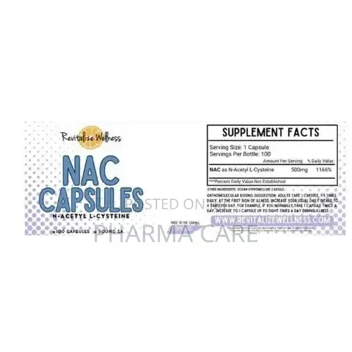N-Acetyl L-Cysteine 500mg 100 Capsules Nac