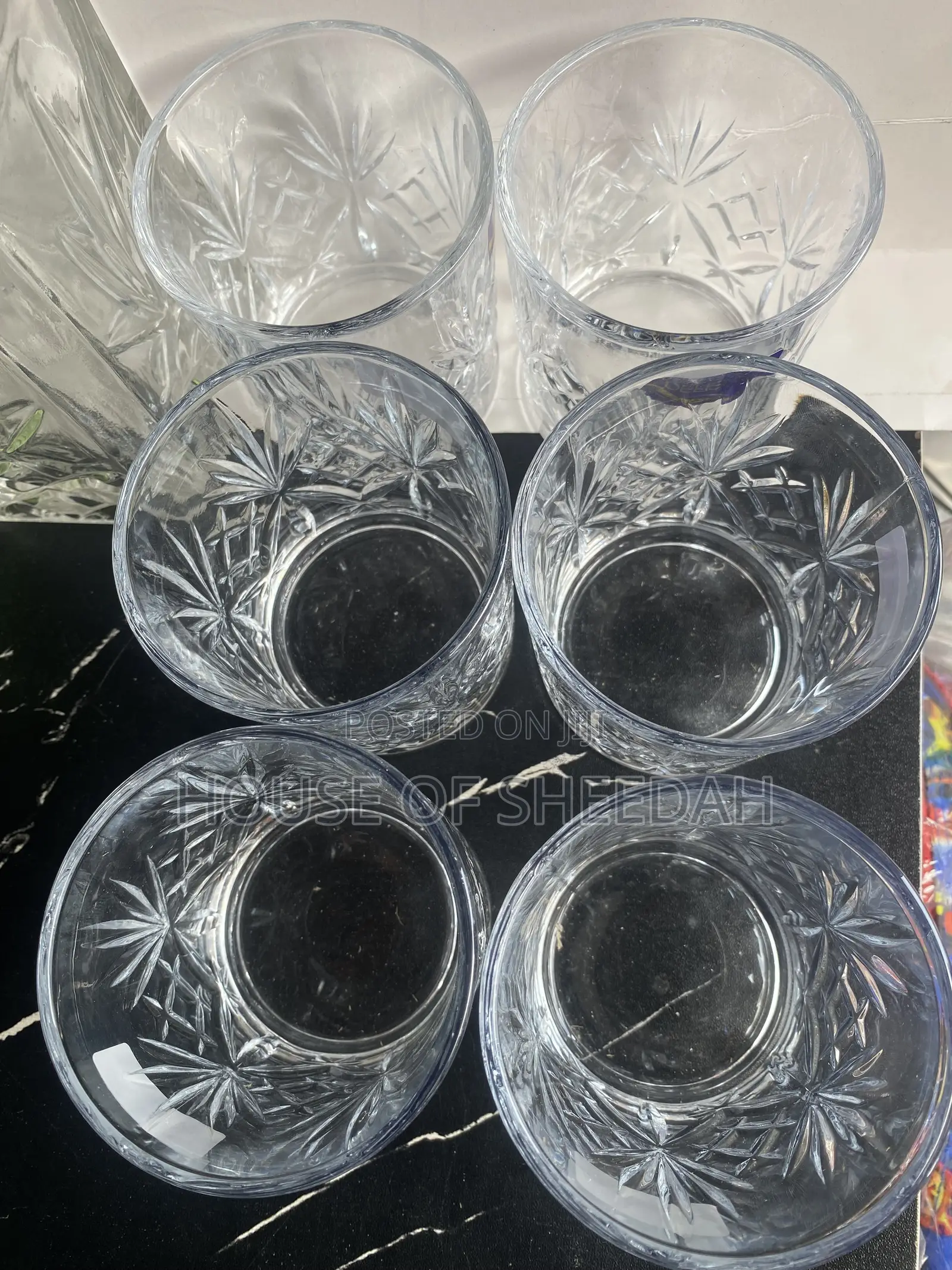 7-Piece Crystal-Cut Whiskey Decanter and Tumbler Set