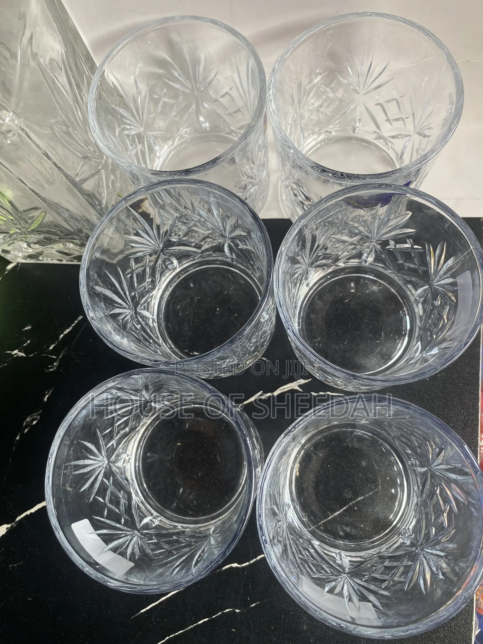 7-Piece Crystal-Cut Whiskey Decanter and Tumbler Set