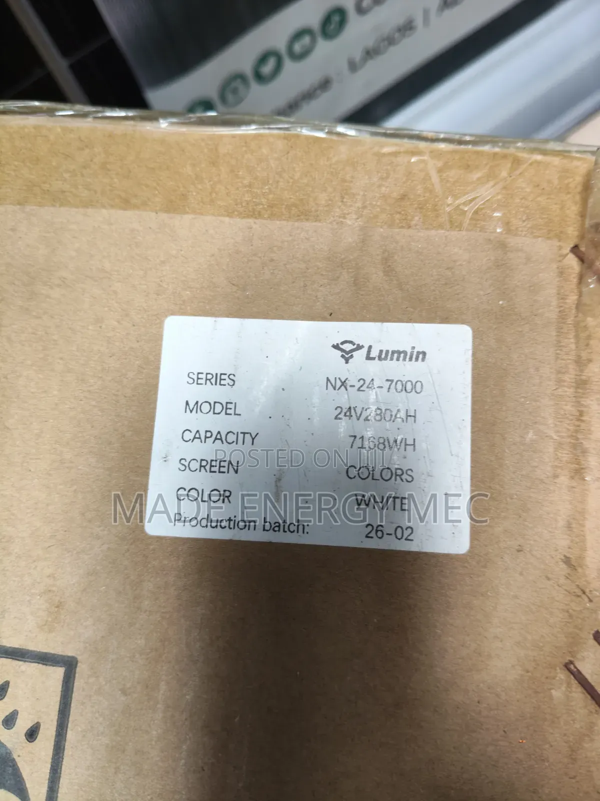 Lumin 7.17kWh 24V 280Ah Lithium Battery – NX-24-7000