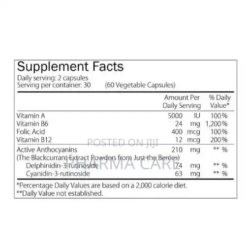 Superior Eye 60caps With 210mg of Pure Anthocyanins of D3r and C3r