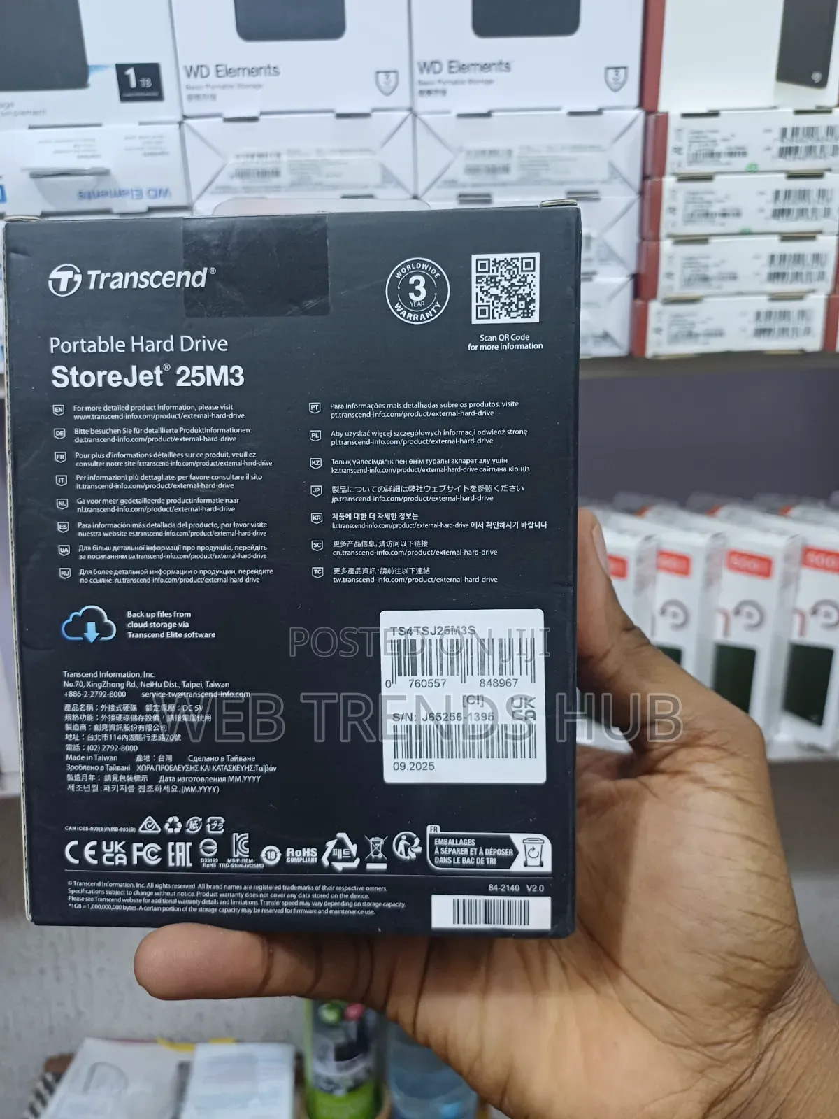 Brand New Transcend StoreJet 25M3 4TB External Hard Drive - USB 3.1
