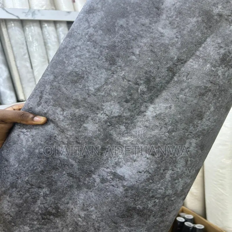 Grey Limewash Nonwoven Cleanable Wallpaper