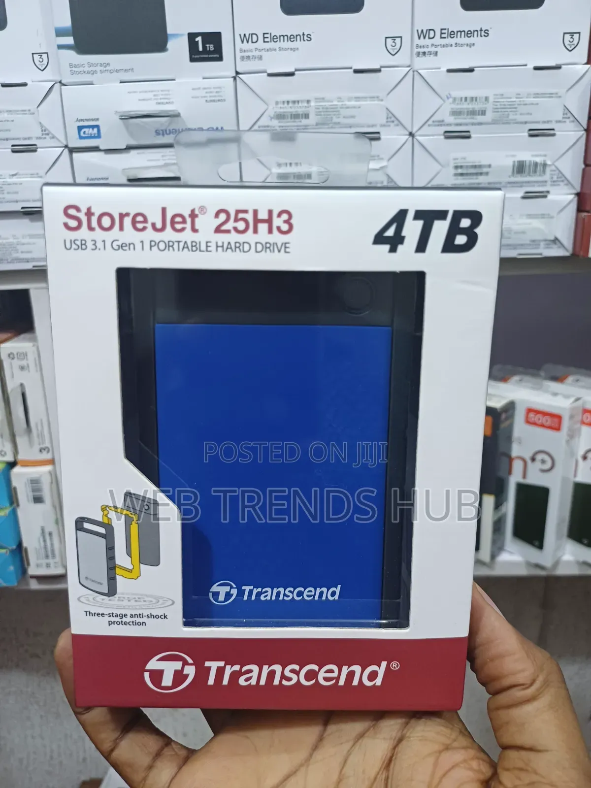 Brand New Transcend StoreJet 25H3 4TB External Hard Drive - USB 3.1