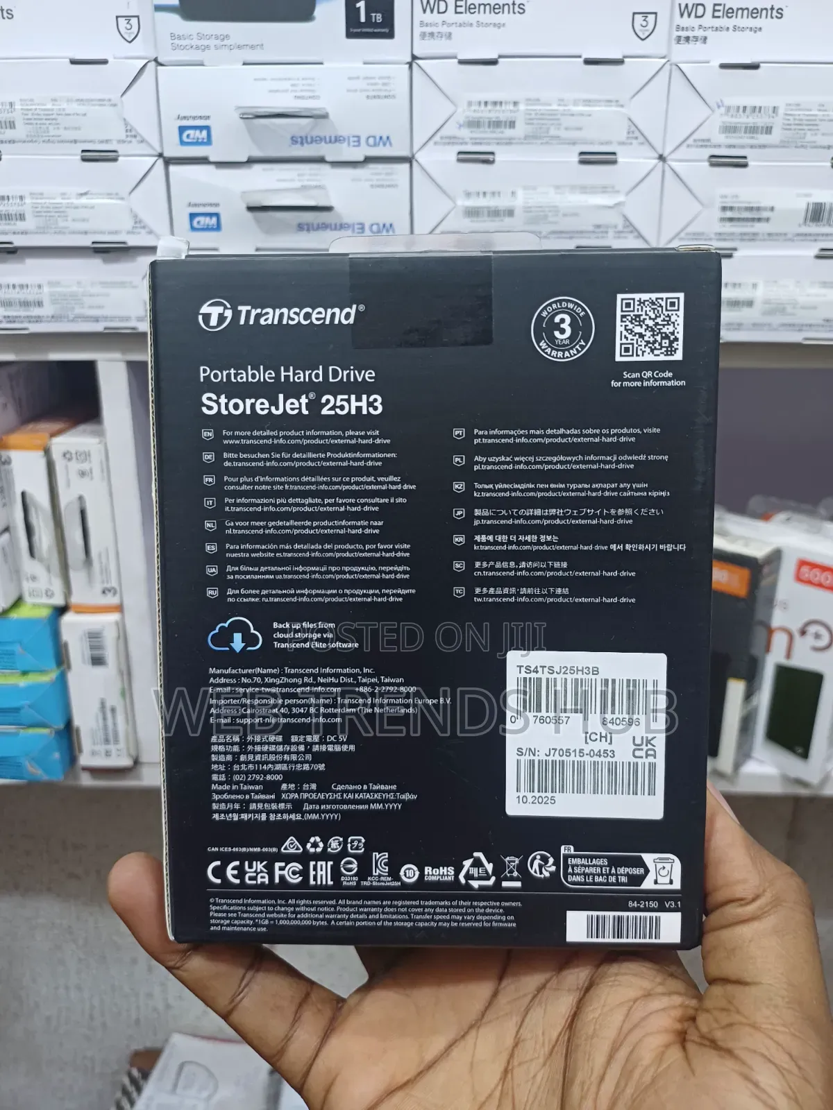 Brand New Transcend StoreJet 25H3 4TB External Hard Drive - USB 3.1
