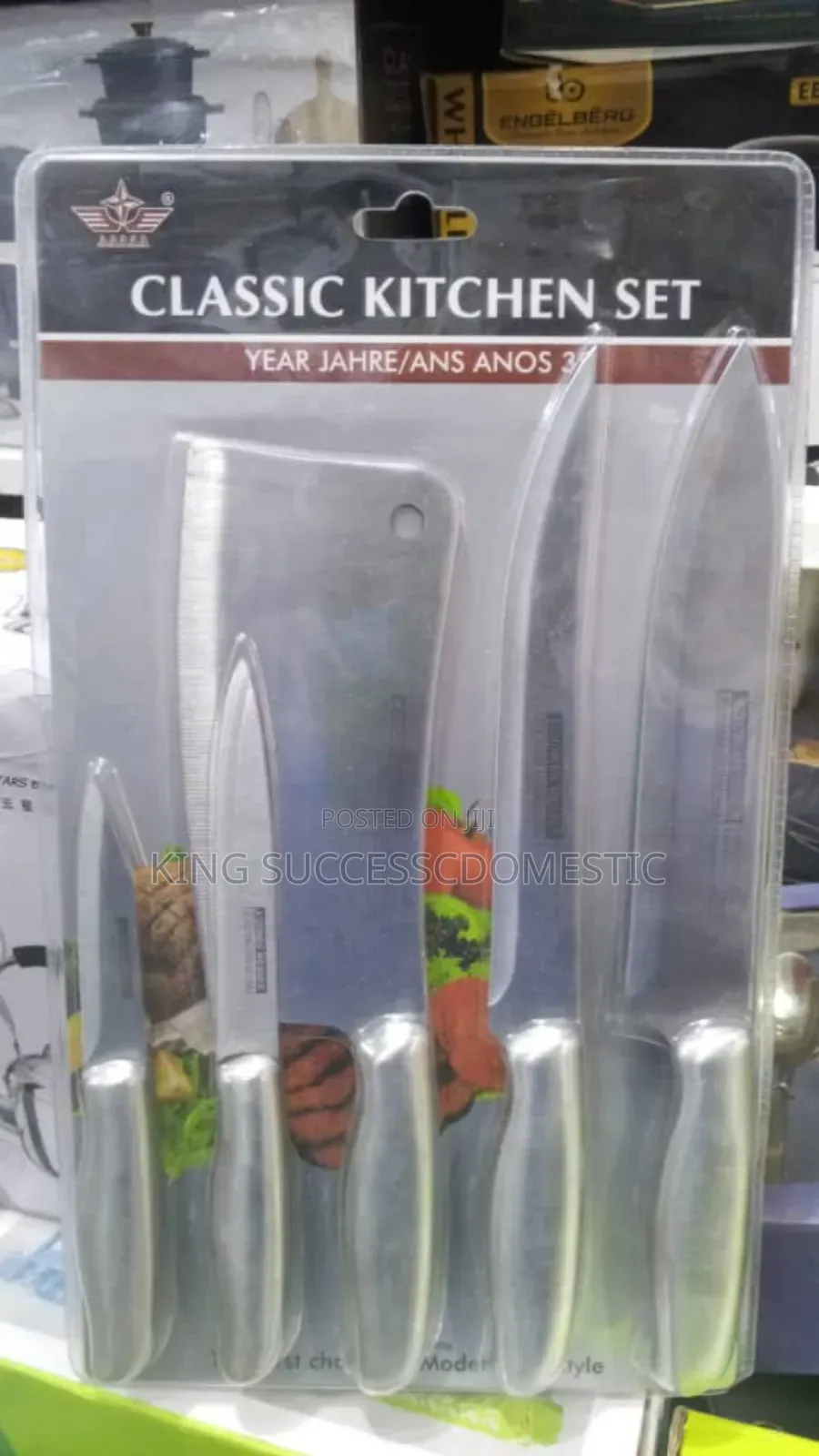 Premium 5-Piece Stainless Steel Kitchen Knife Set With Cleaver