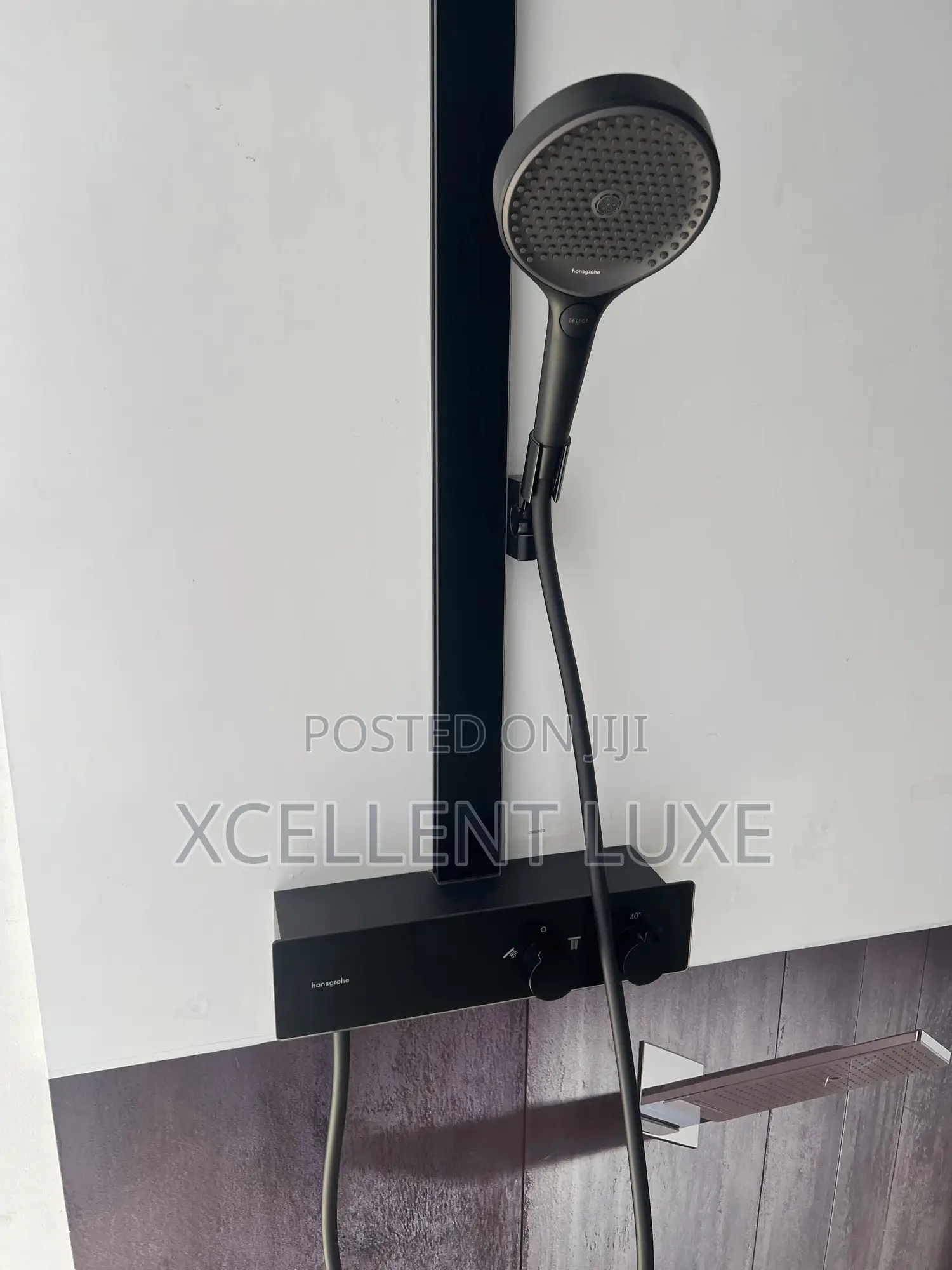 Hansgrohe Rainfinity Shower Mixer System on Matt Black Made in Germany