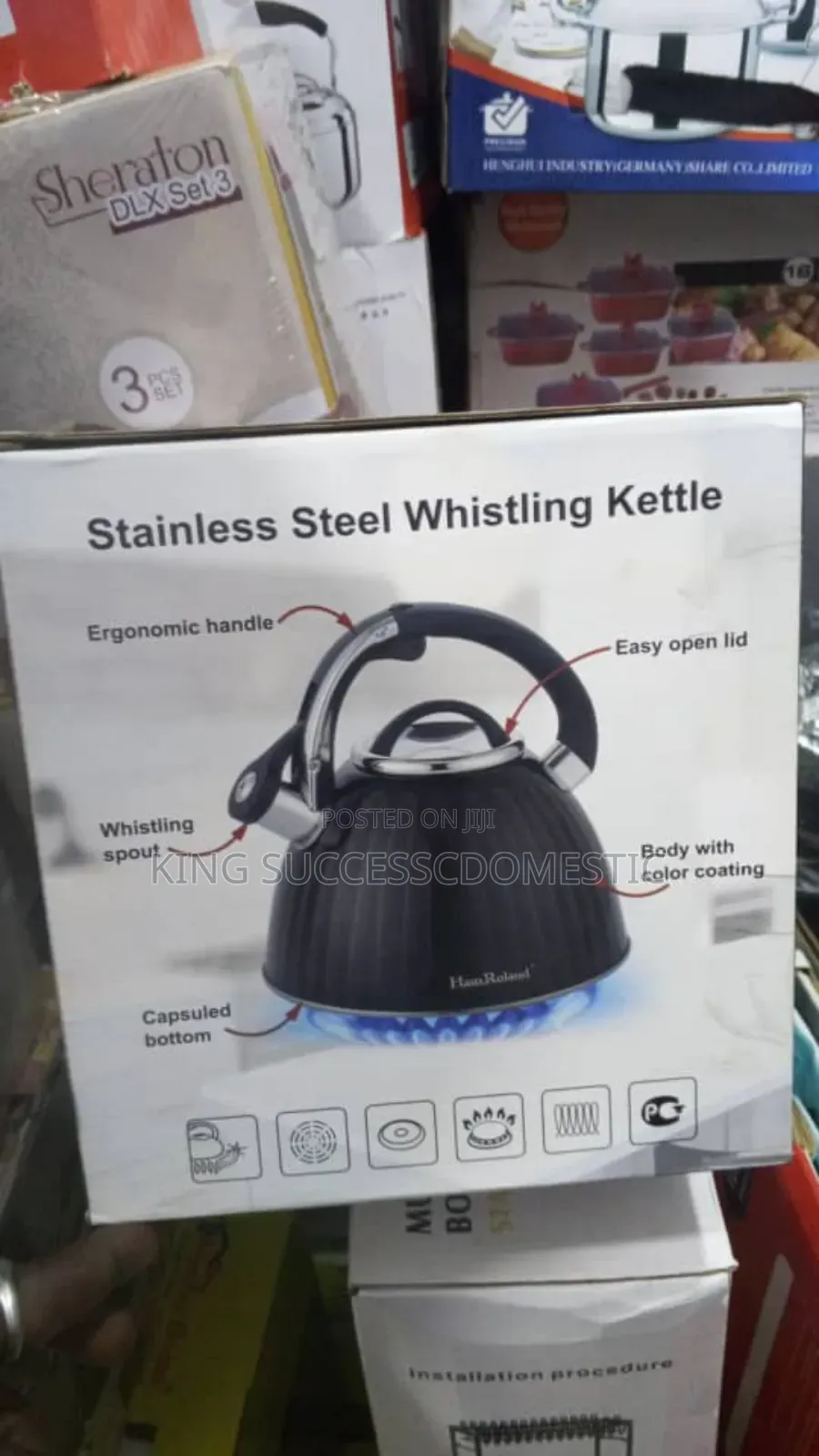 Stainless Steel Whistling Kettle – Heavy Duty & Fast Boiling