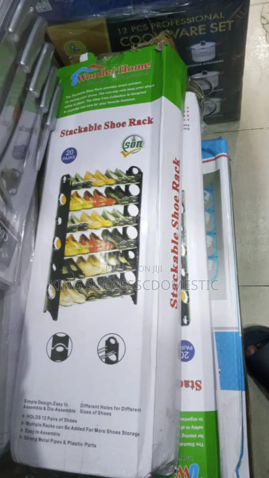 Wonder Home Stackable Multi-Tier Shoe Rack (Holds Up to 20 Pairs)