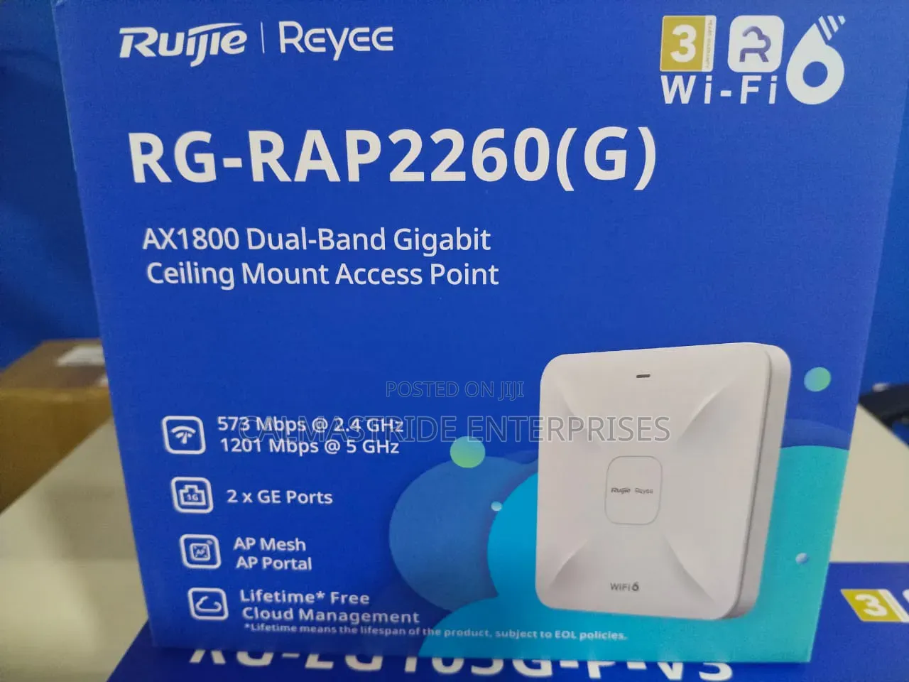 Ruijie Reyee RG-RAP2260(G), an AX1800 Wi-Fi 6 Dual-Band Access Point.