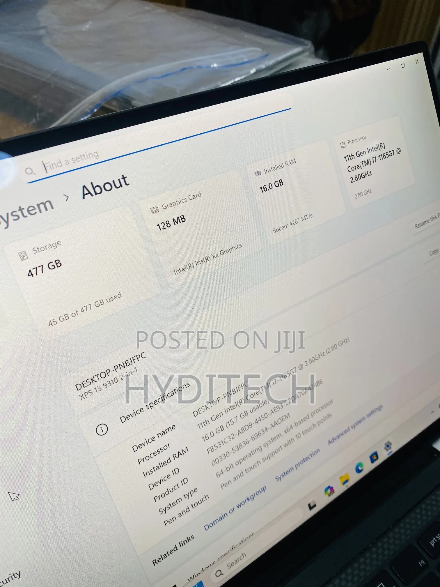 Laptop Dell XPS 13 9310 2-in-1 16GB Intel Core i7 SSD 512GB
