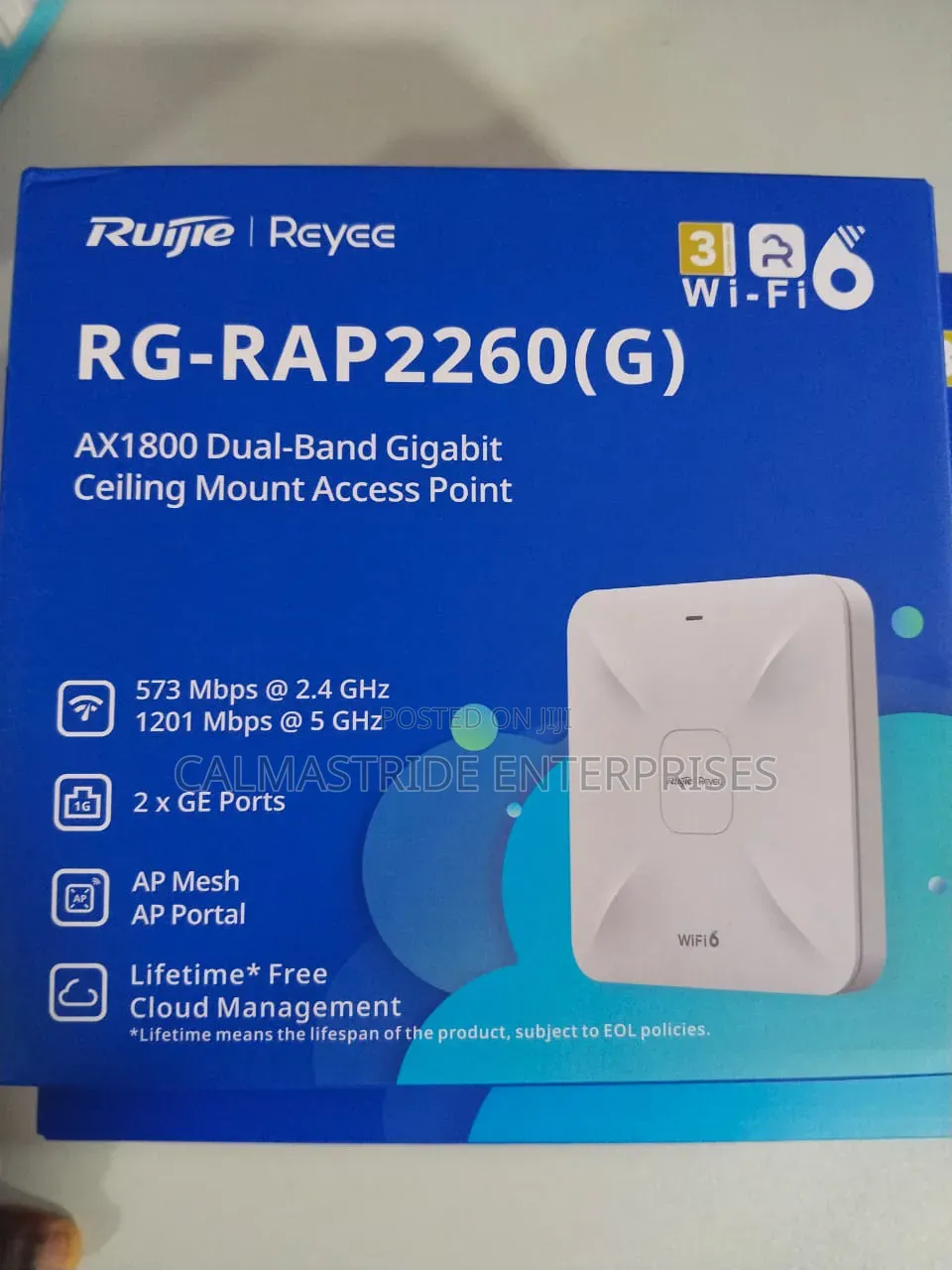 Ruijie Reyee RG-RAP2260(G), an AX1800 Wi-Fi 6 Dual-Band Access Point.