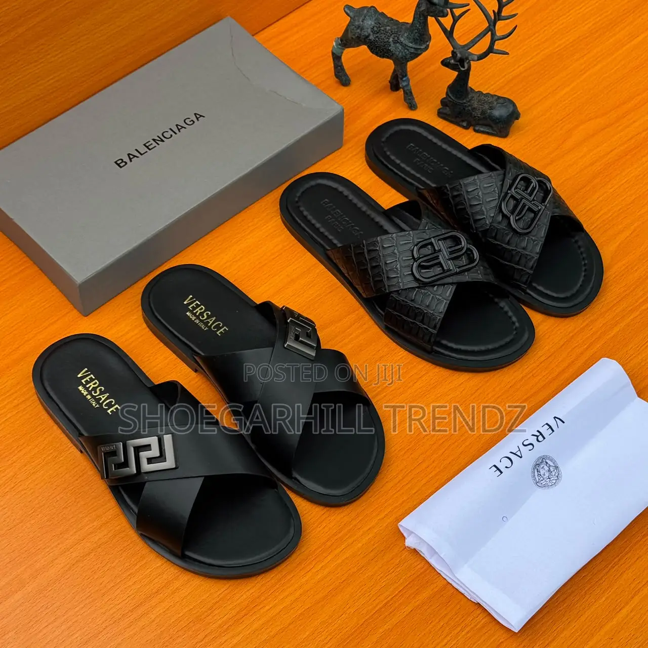 BB and Versace Men Shoe Dressy Palm Slippers