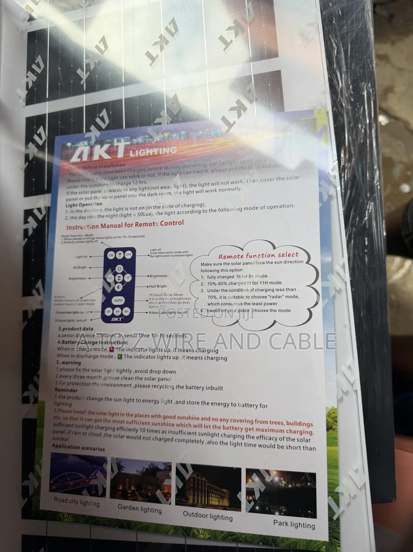 AKT 200W LED Solar Street Light – 2400LM