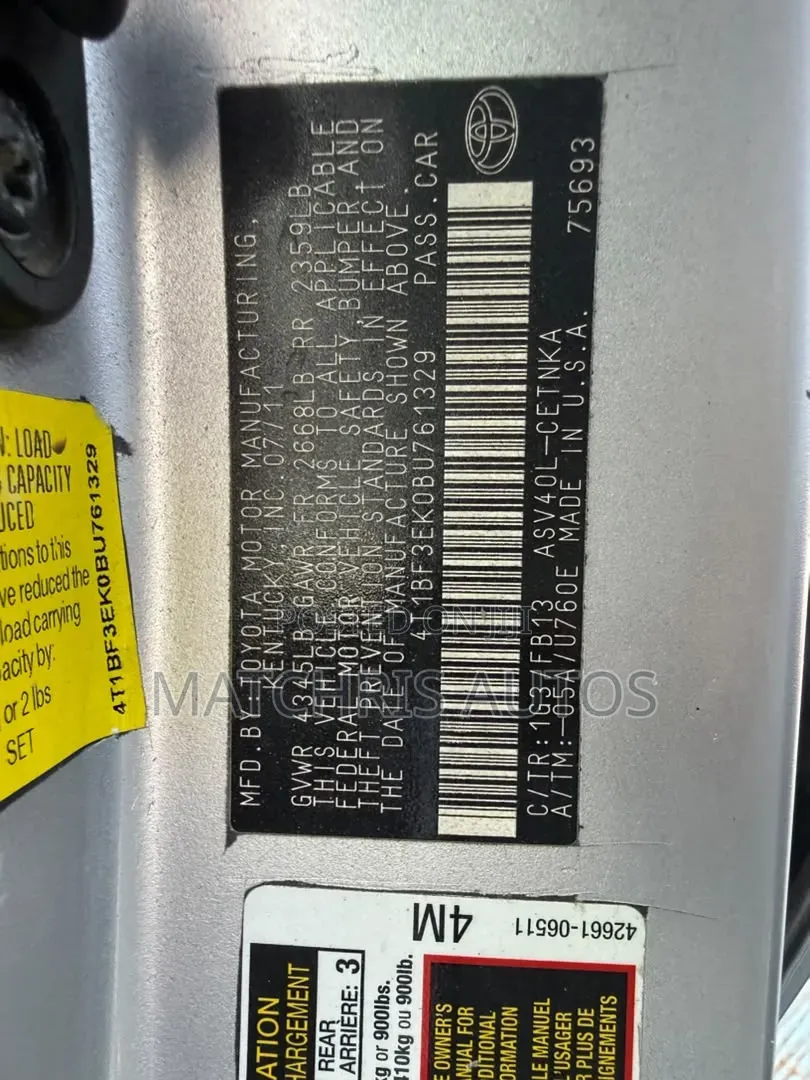 Toyota Camry 2011 Silver