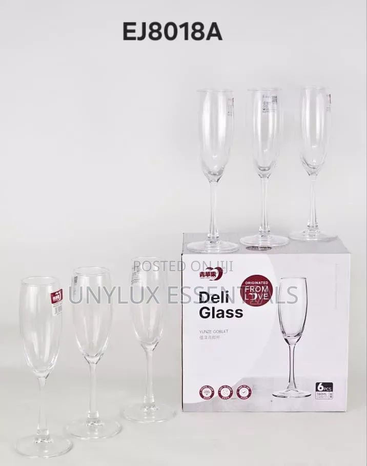 Quality 6pcs Deli 180ml Champagne Glass Cup