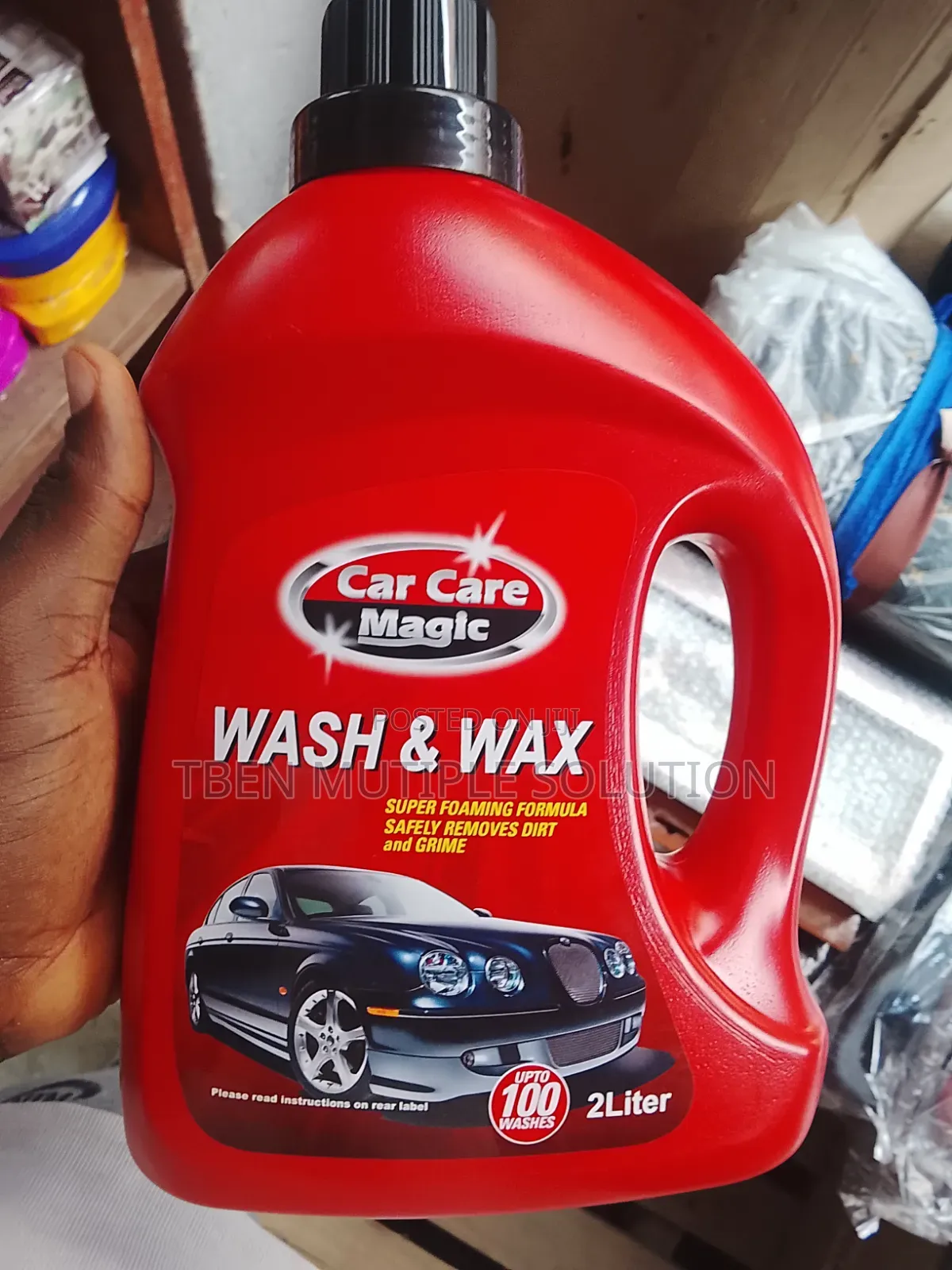 2-Liter Red Bottle of Car Care Magic Wash & Wax,