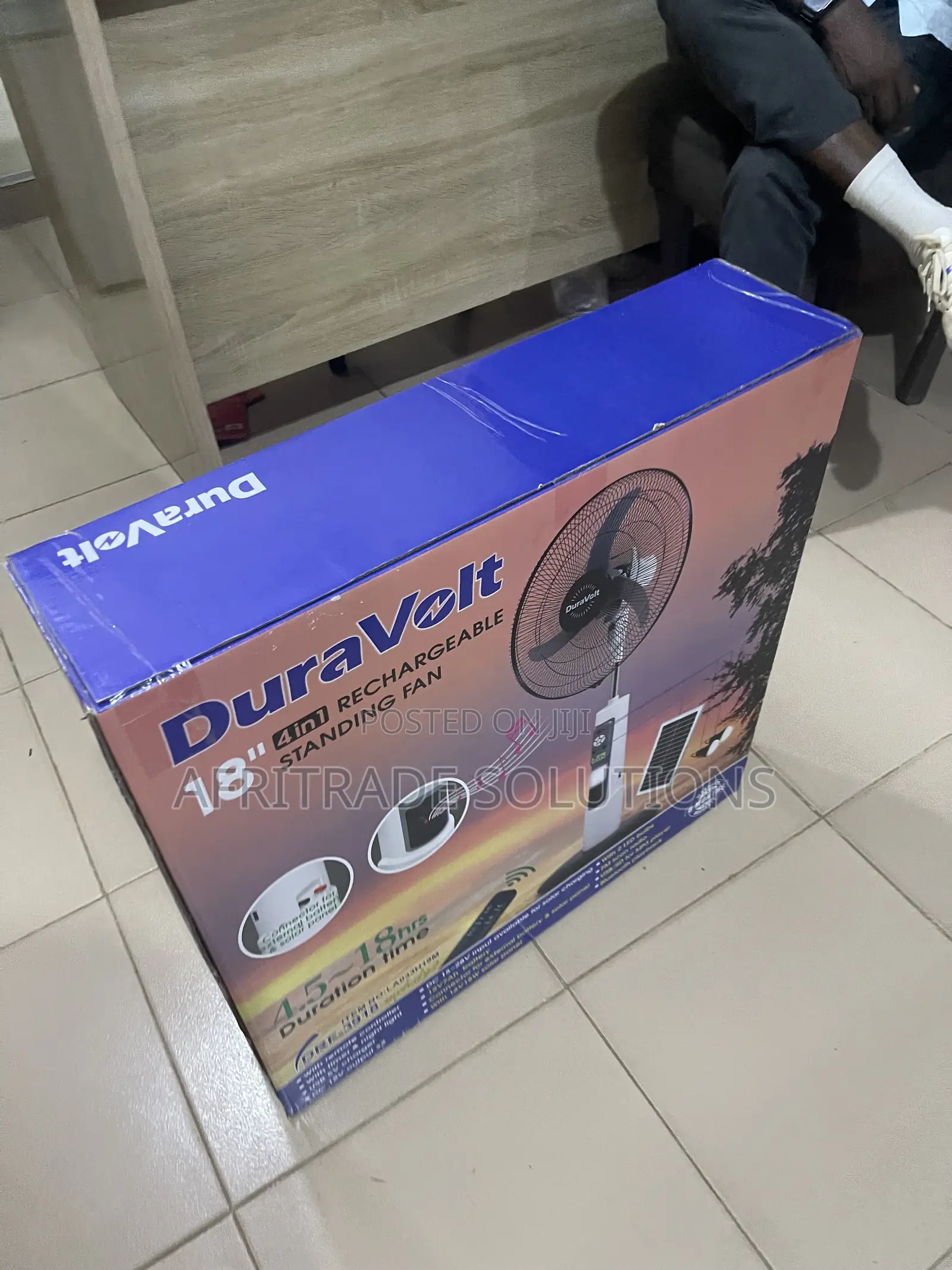 Duravolt 18′′ Rechargeable Standing Fan