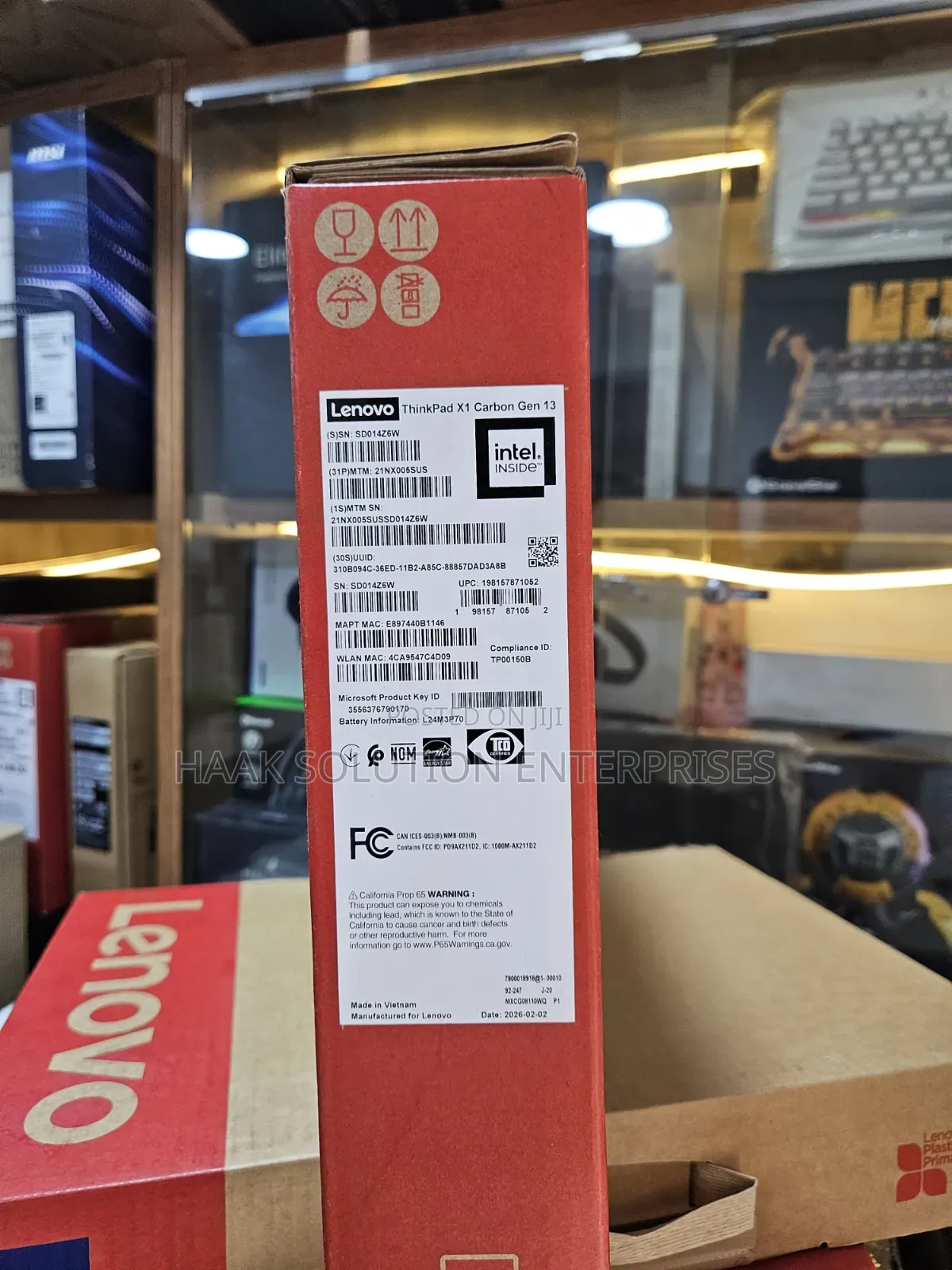 New Laptop Lenovo ThinkPad X1 Carbon 32GB Intel Core Ultra 7 SSD 1T