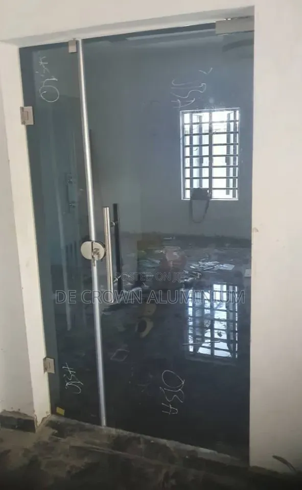10mm Tempered Black Glass Frameless Door | Modern Luxury Entrance