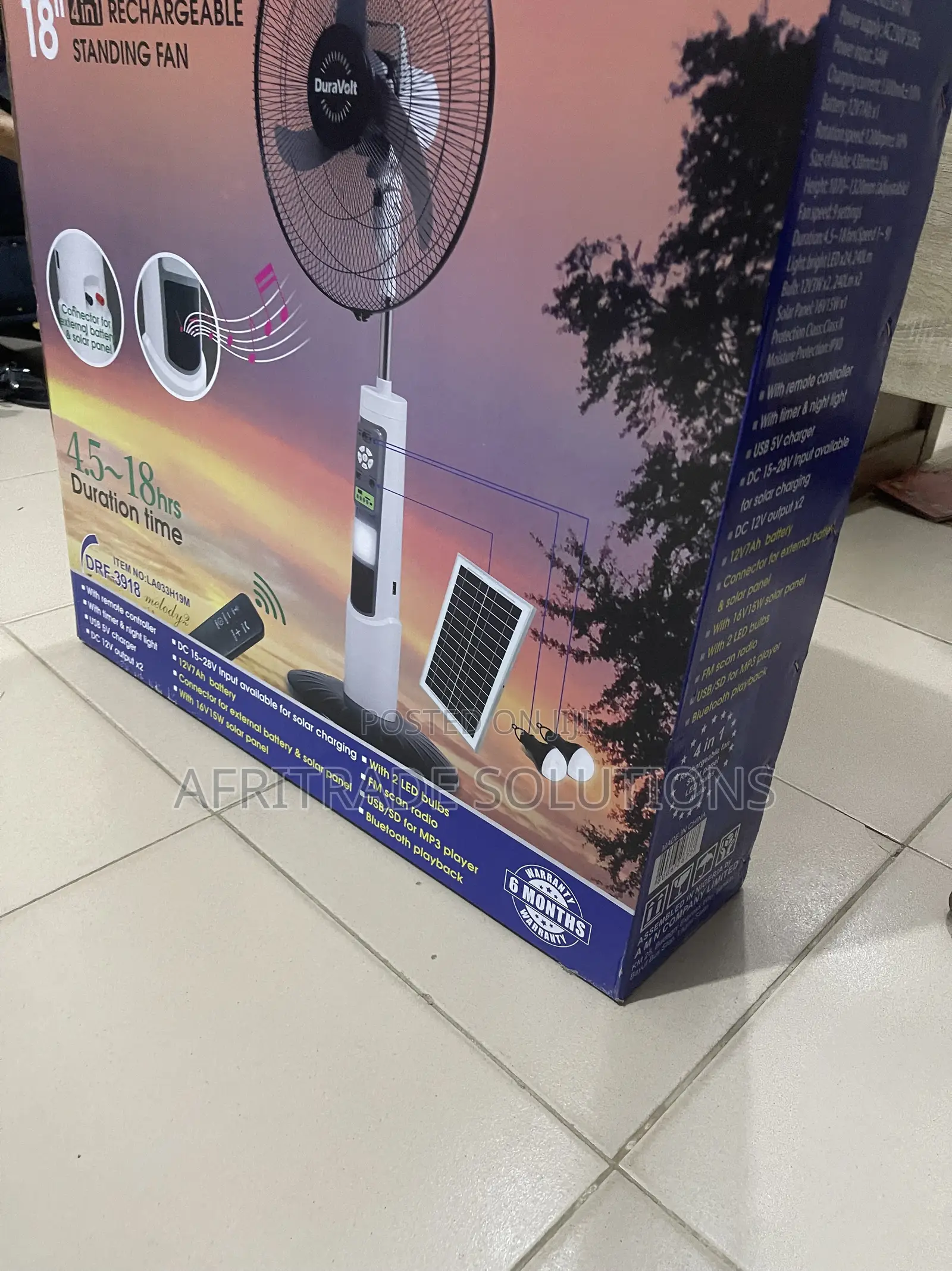 Duravolt 18′′ Rechargeable Home Fan