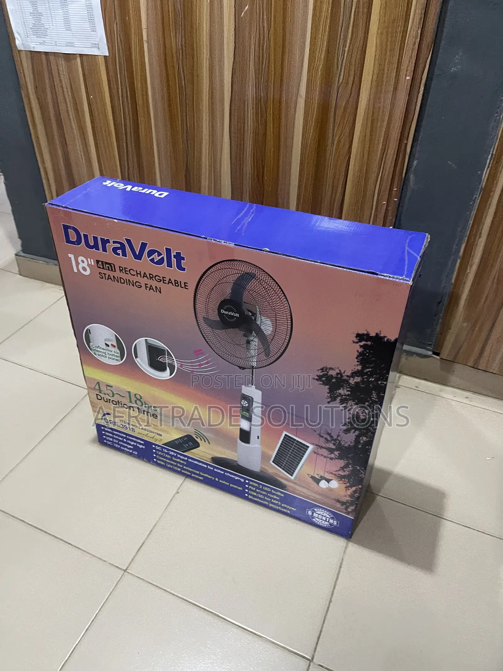 Duravolt 18′′ Solar Fan for Home