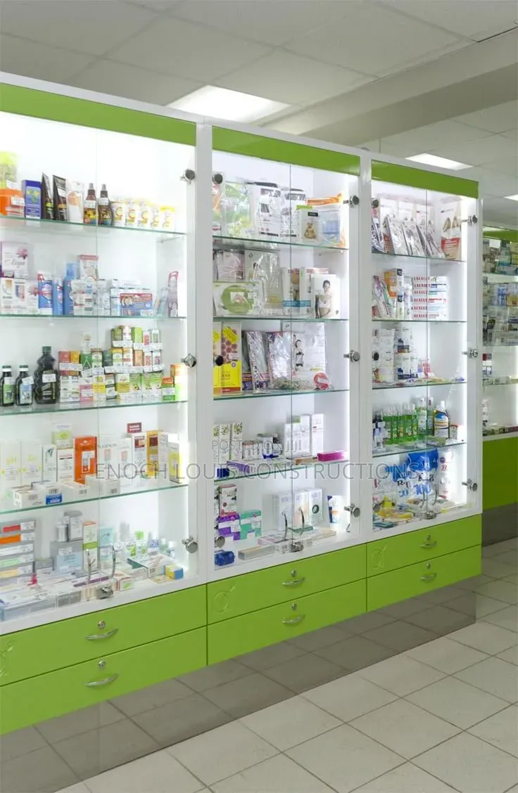 Affordable Pharmacy Shelves – Wood & Metal