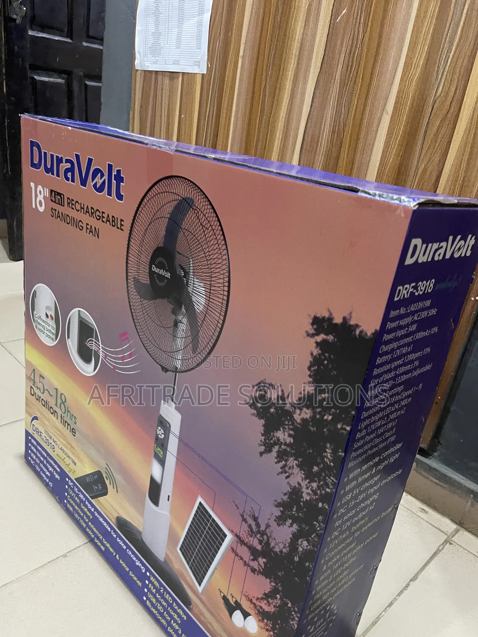 Duravolt 18′′ Portable Rechargeable Fan