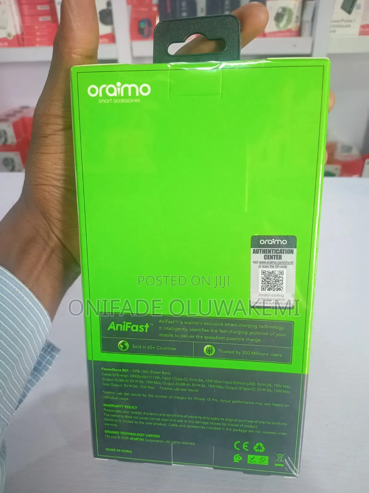 20,000mAh Oraimo Fast Charging Power Bank