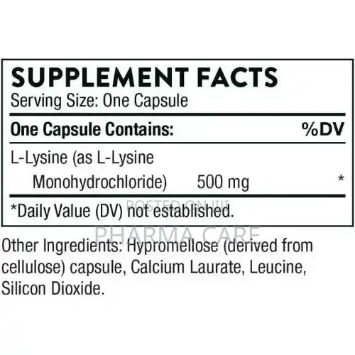 Lysine 500 Mg - 60 Capsules