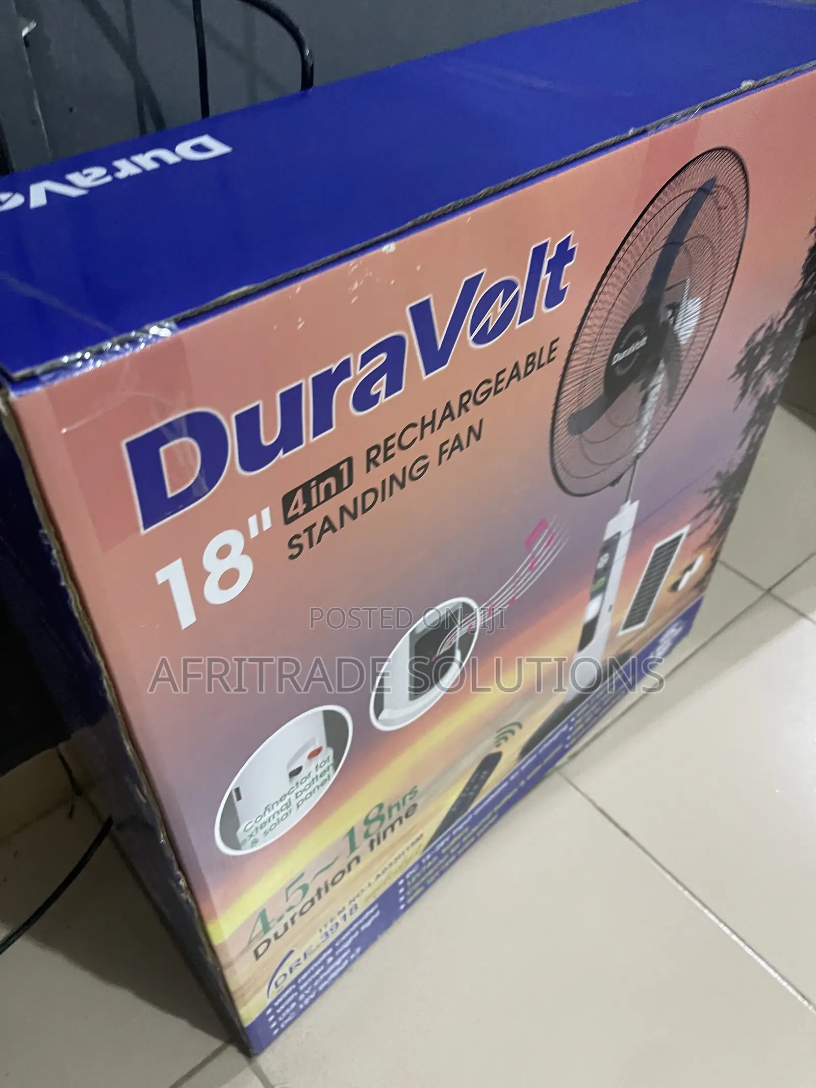 Duravolt 18′′ Rechargeable Stand Fan