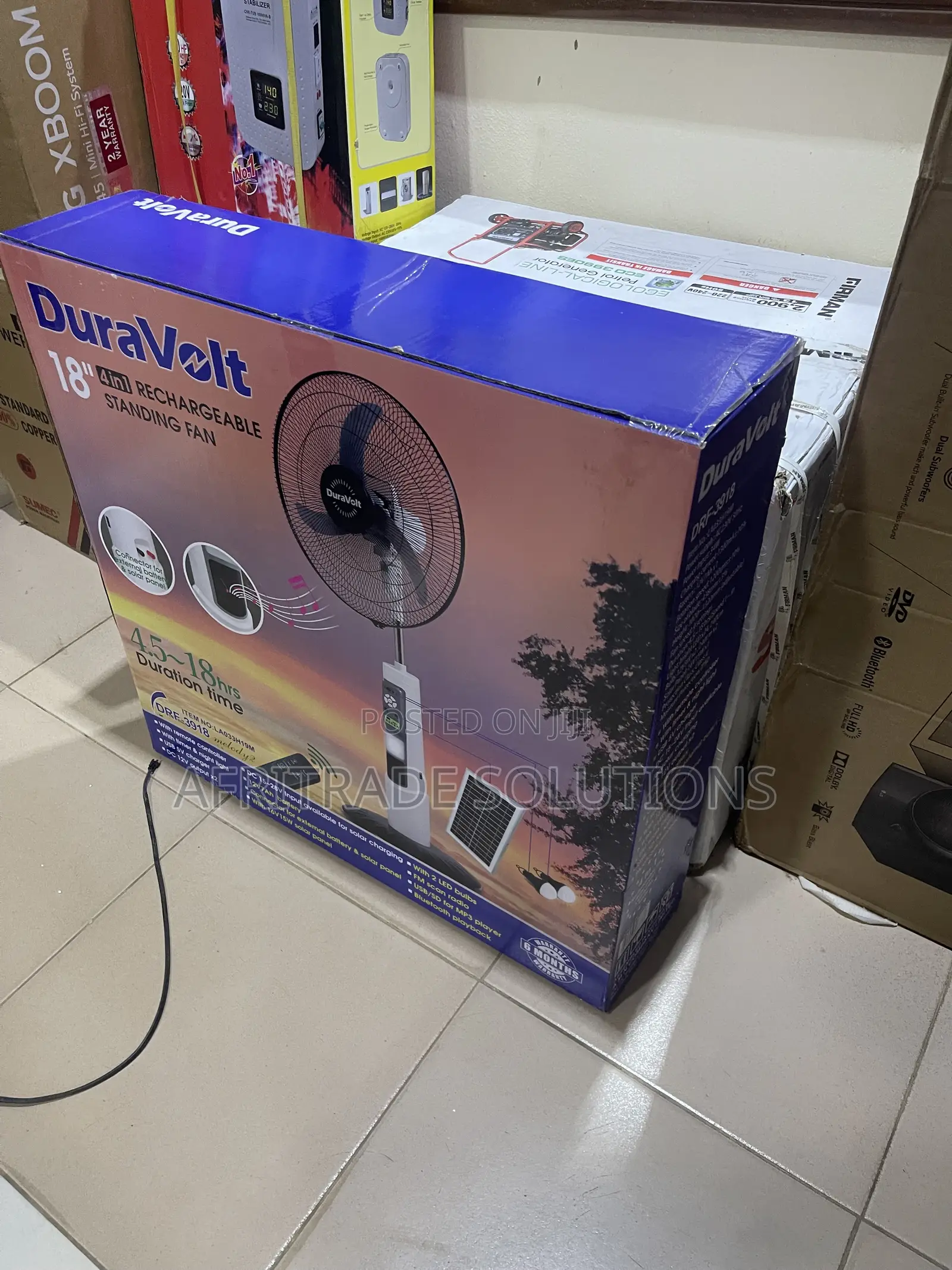 Duravolt 18′′ Rechargeable Fan for Power Outages
