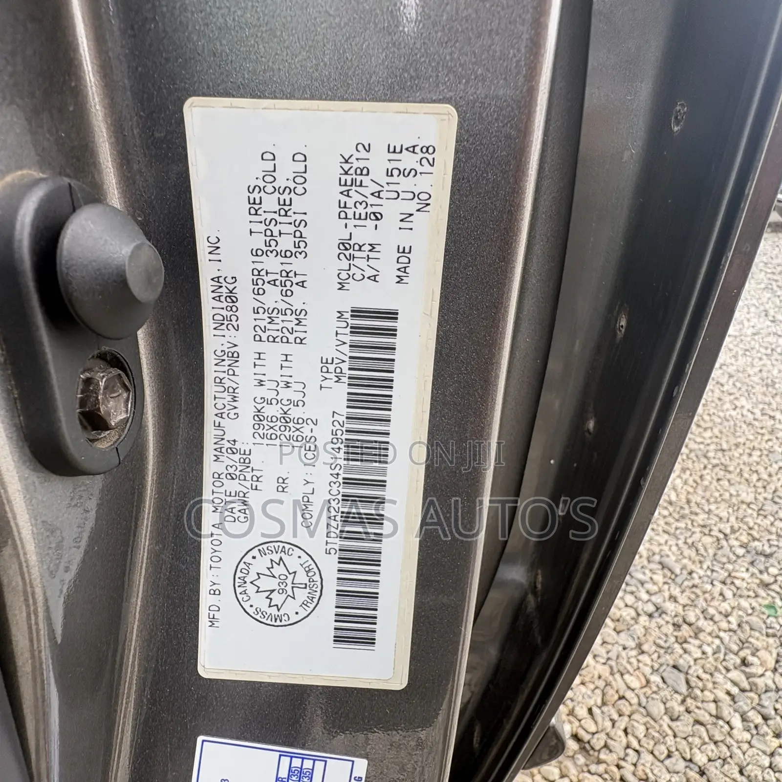 Toyota Sienna LE AWD (3.3L V6 5A) 2004 Gray