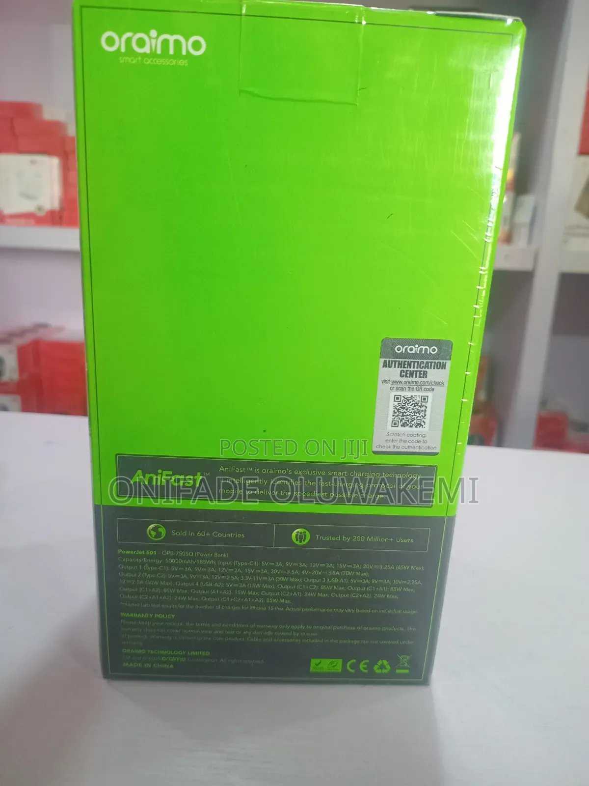 50,000mAh Oraimo Power Bank 85W Ultra Fast Charging