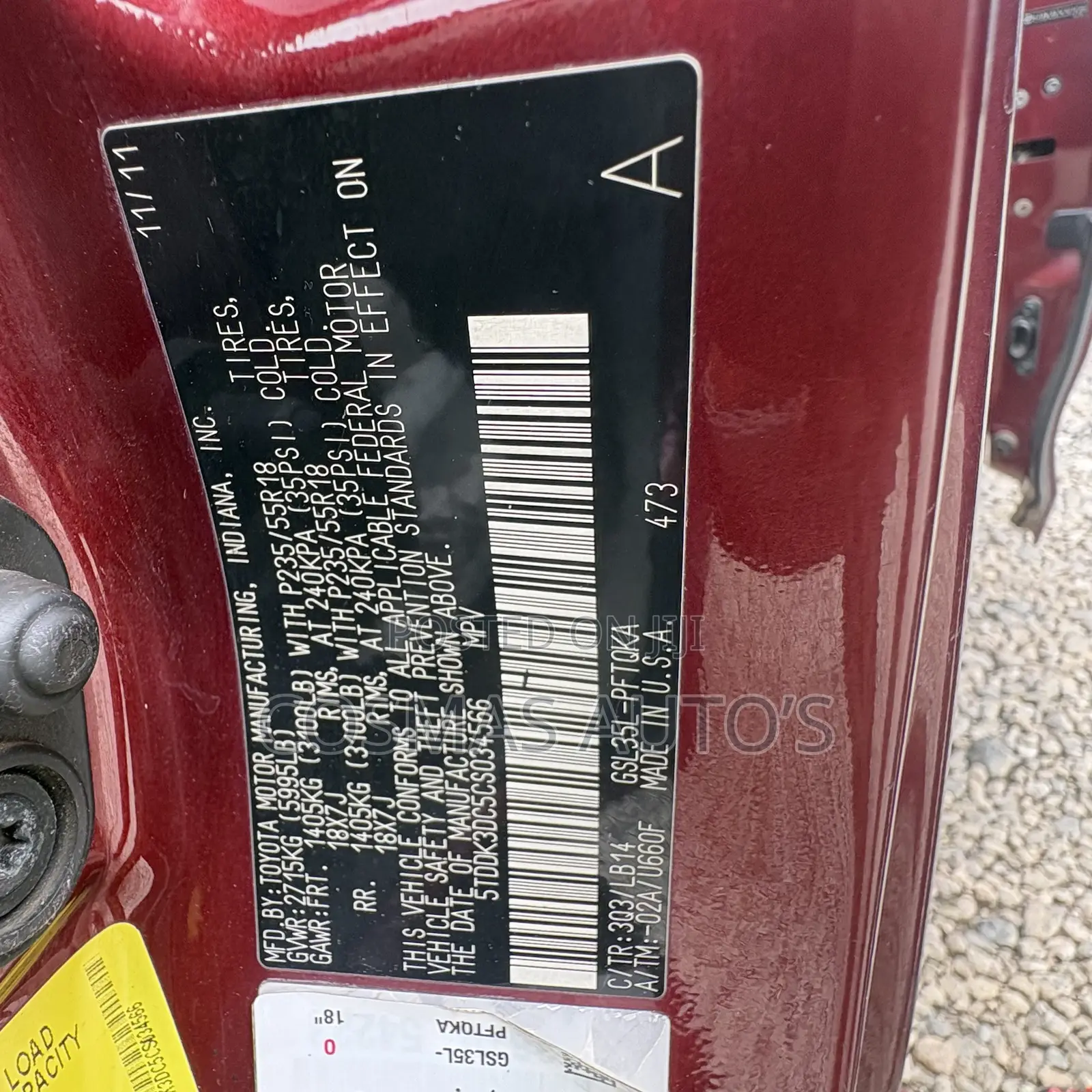 Toyota Sienna 2012 Red