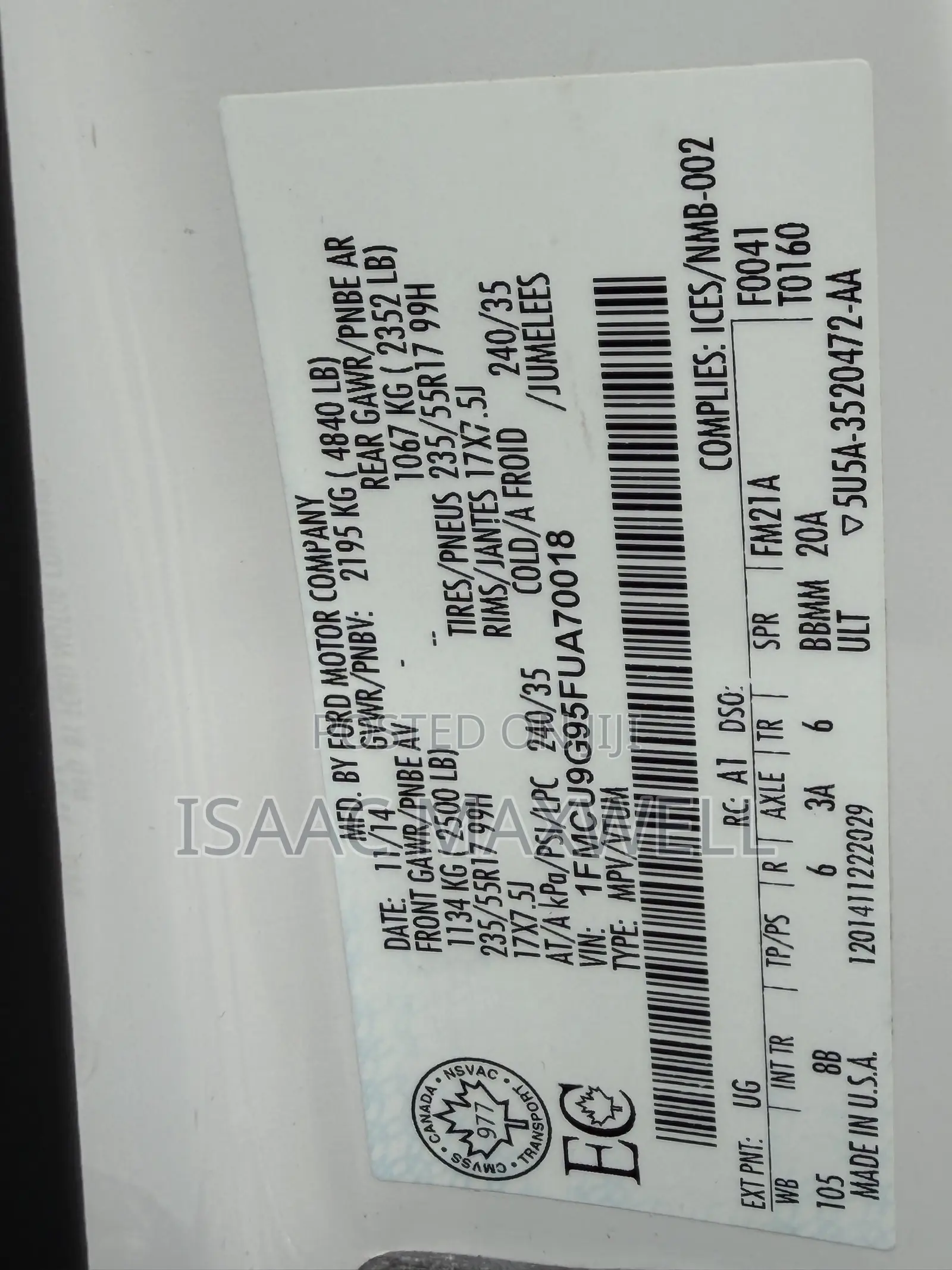 Ford Escape 2015 White