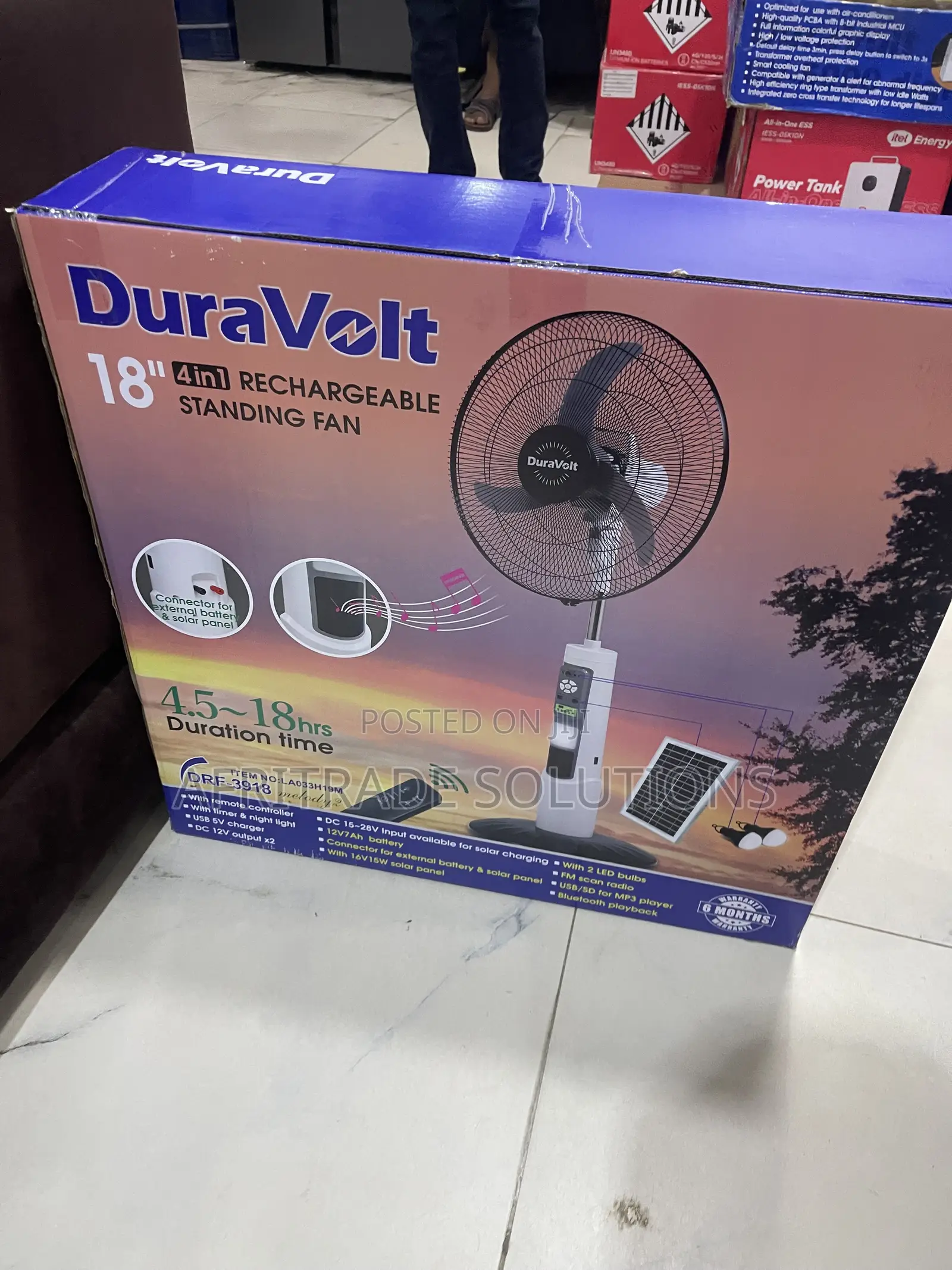 Duravolt 18′′ Home Cooling Solar Fan