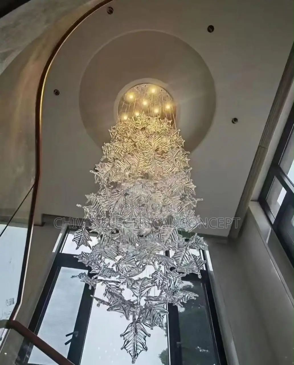 Luxury Nordic Flower Flavor Raindrop LED Chandelier for Hotels, Homes