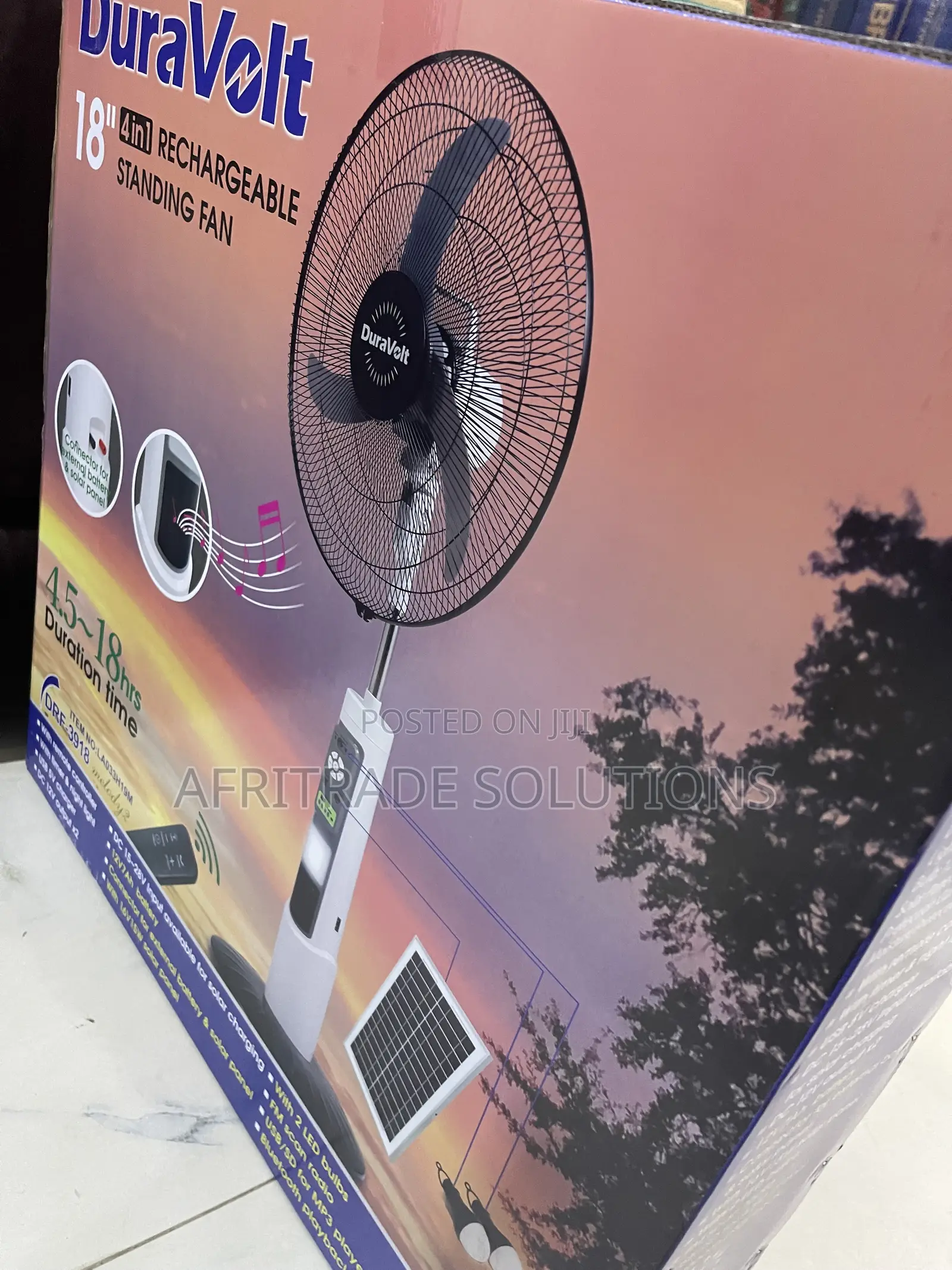 Duravolt 18′′ Reliable Rechargeable Standing Fan