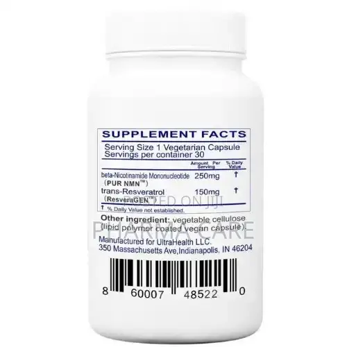 Resveratrol and Pur N.m.n- Nad+ Boosting Compound 400mg Liposom- 30cap