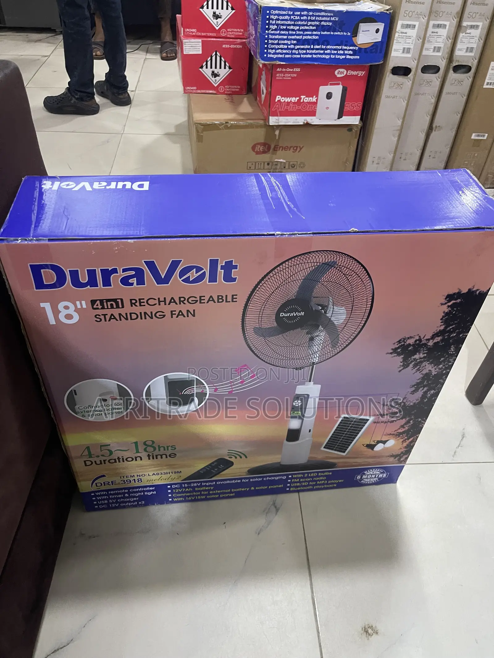 Duravolt 18′′ Solar Fan for Offices & Homes