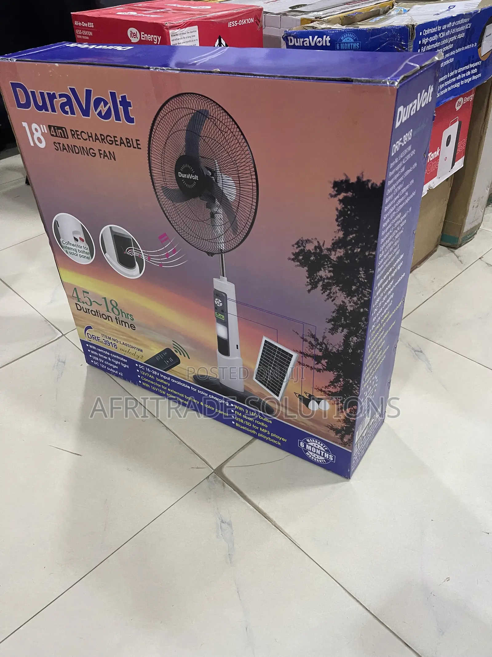 Duravolt 18′′ Rechargeable Fan for Backup Power