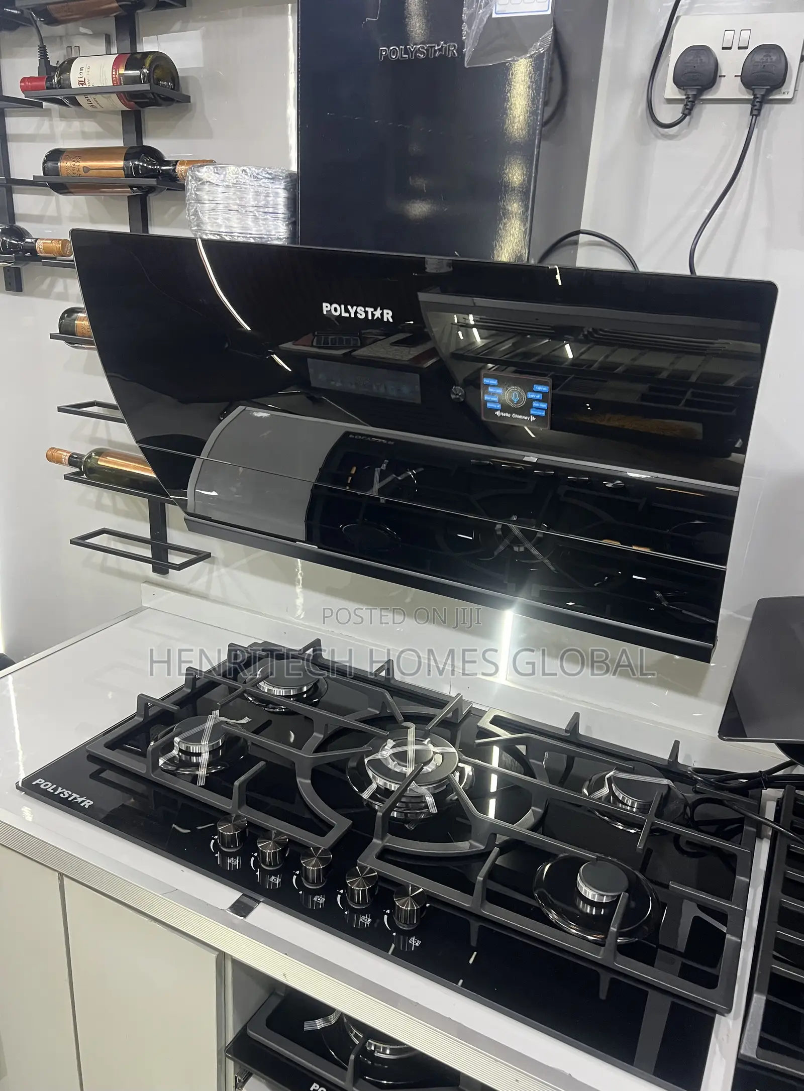 Polystar Ai Voice Plasma Command Range Hood + 90cm 5-Burner Gas Hob