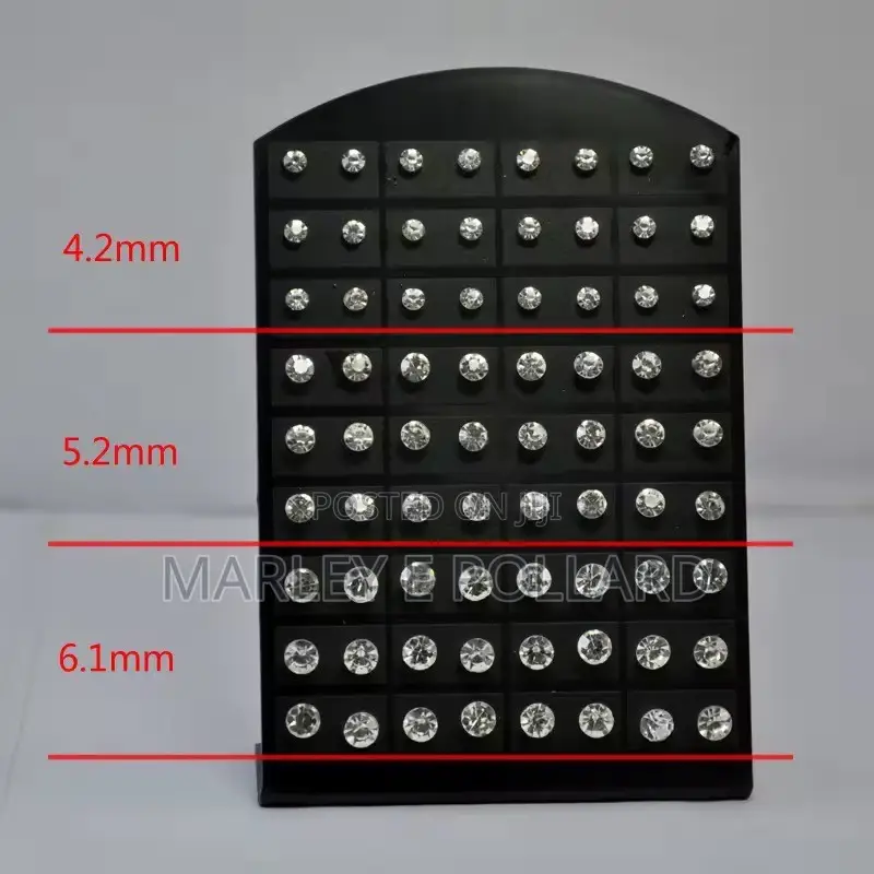 White Shiny Stud Earrings Unisex Accessories Earrings