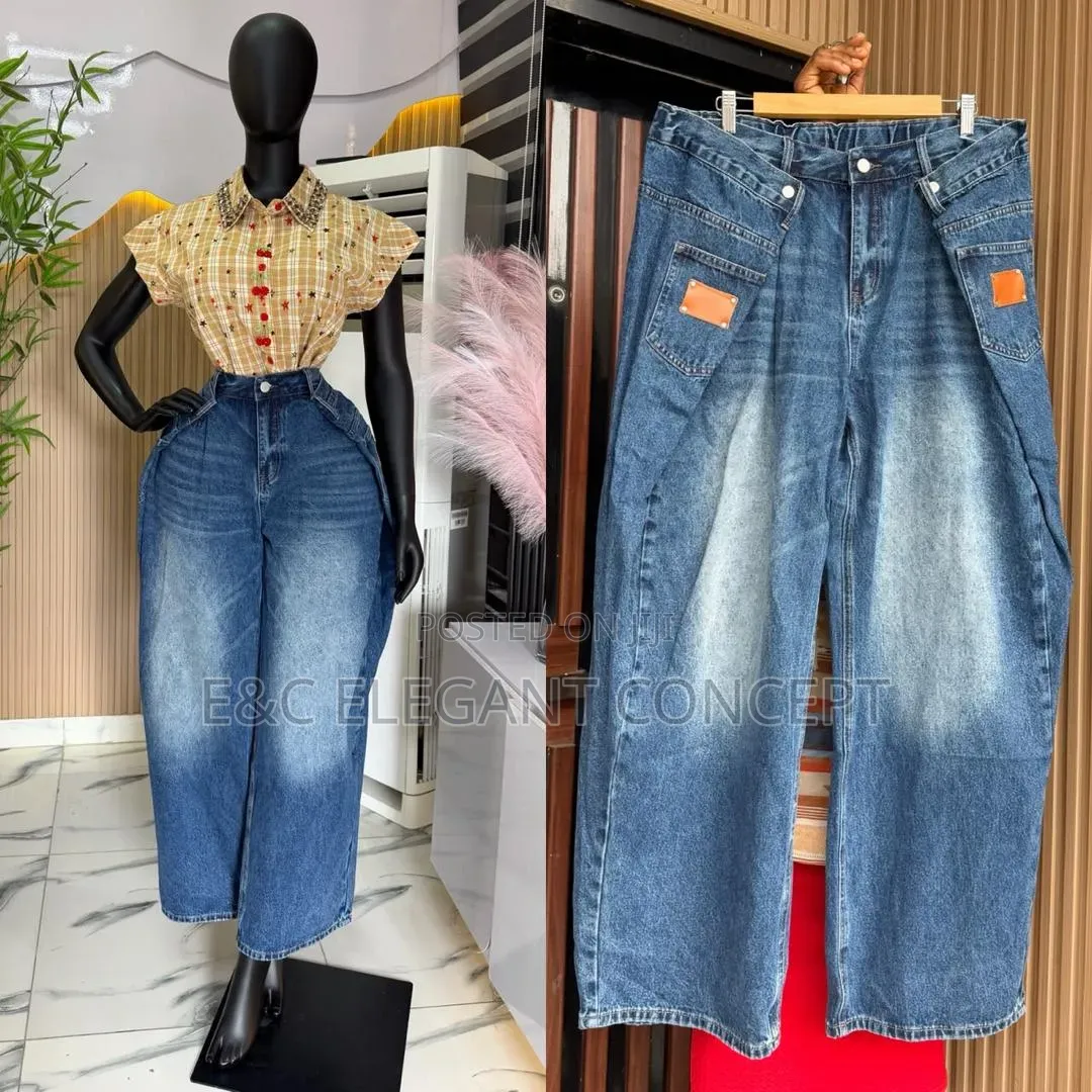 New 🥰   Luxury High Waisted Overlay Wrap Waist Barrel Jean