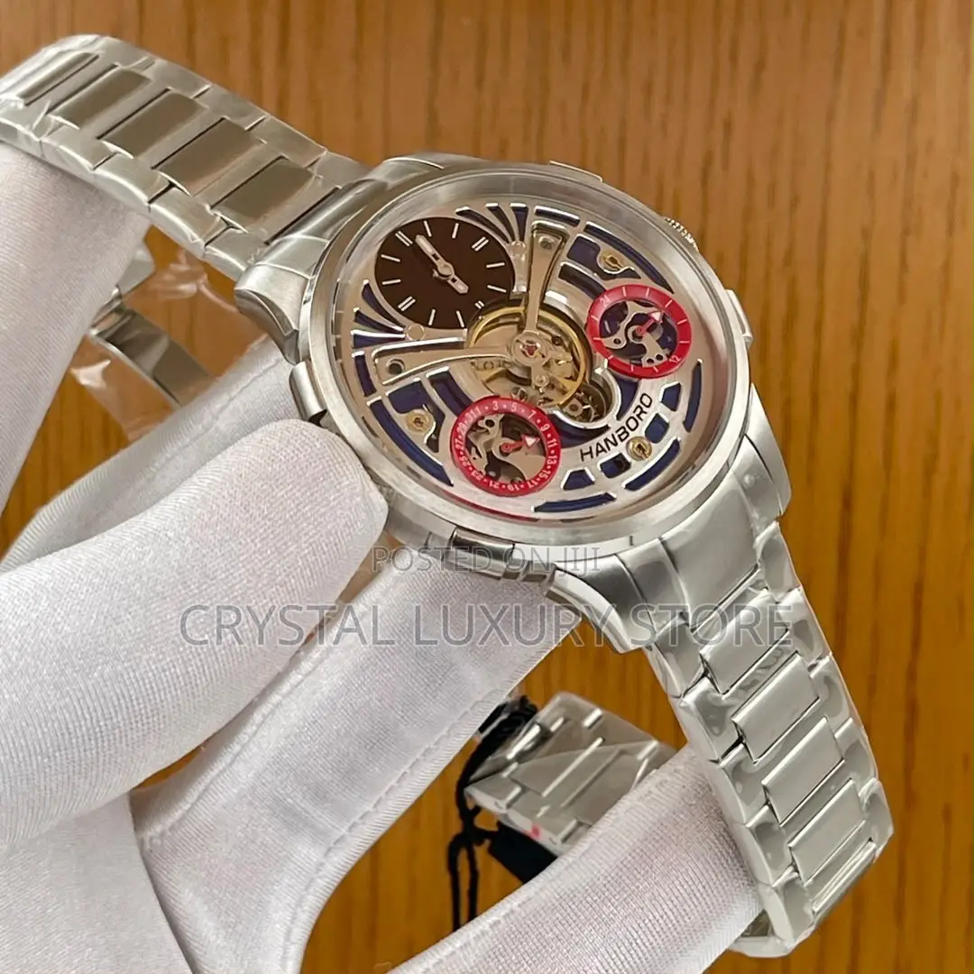 Hanboro Authentic Quality Luxury Men Automatic Engine Wristwatch